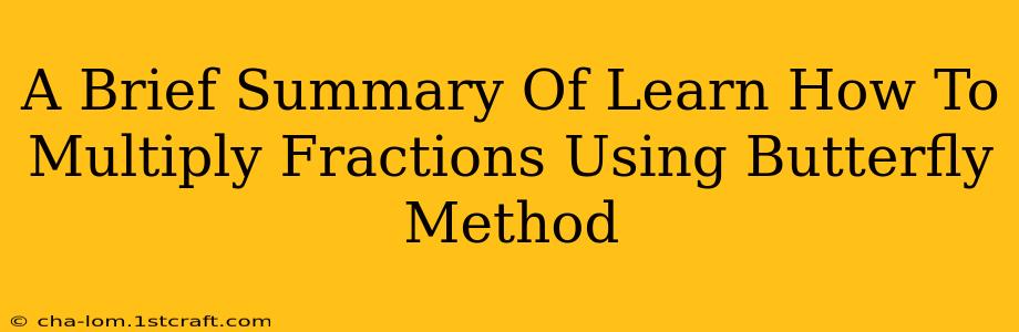 A Brief Summary Of Learn How To Multiply Fractions Using Butterfly Method