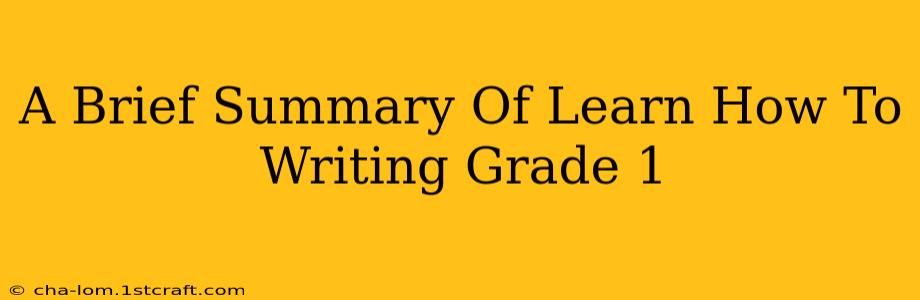 A Brief Summary Of Learn How To Writing Grade 1