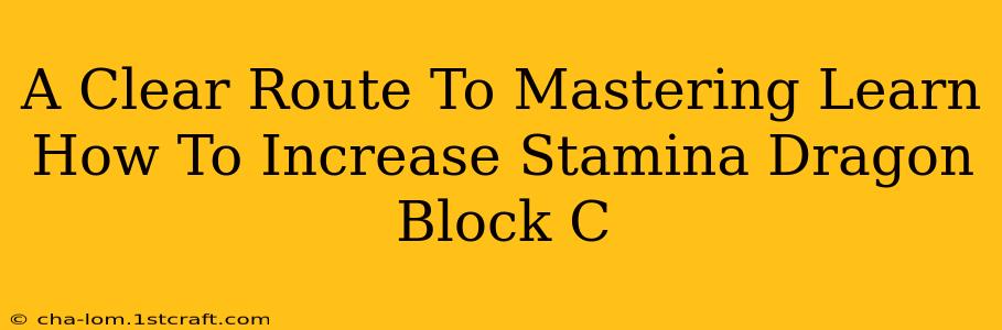 A Clear Route To Mastering Learn How To Increase Stamina Dragon Block C