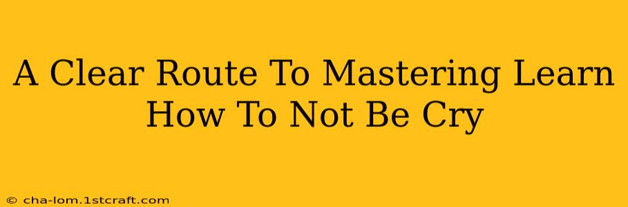 A Clear Route To Mastering Learn How To Not Be Cry