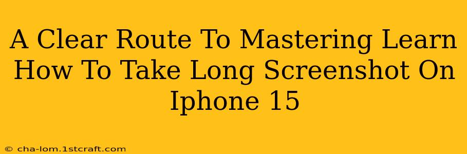 A Clear Route To Mastering Learn How To Take Long Screenshot On Iphone 15