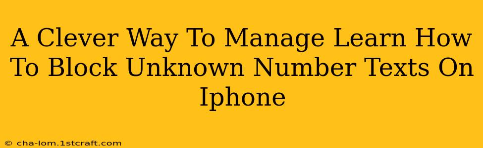 A Clever Way To Manage Learn How To Block Unknown Number Texts On Iphone