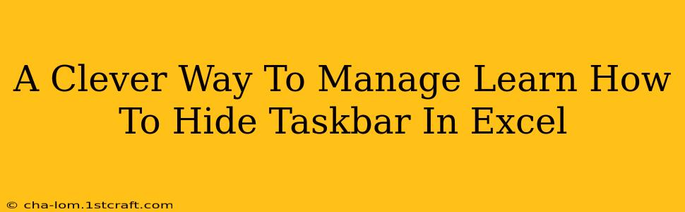 A Clever Way To Manage Learn How To Hide Taskbar In Excel