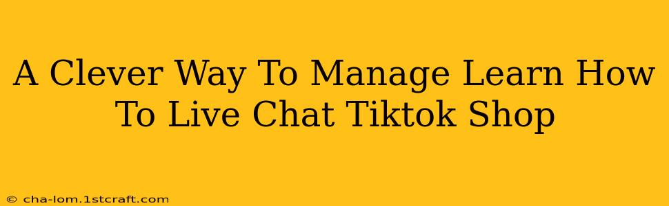 A Clever Way To Manage Learn How To Live Chat Tiktok Shop