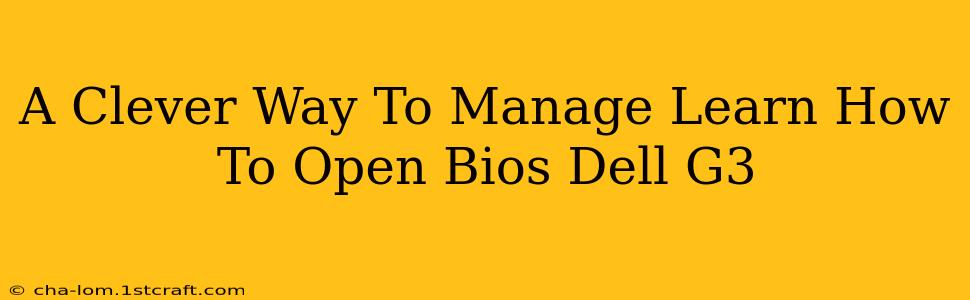 A Clever Way To Manage Learn How To Open Bios Dell G3