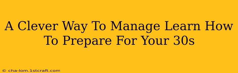 A Clever Way To Manage Learn How To Prepare For Your 30s