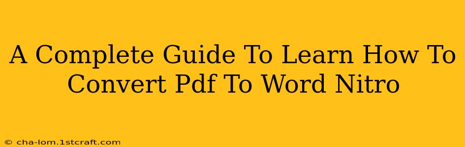 A Complete Guide To Learn How To Convert Pdf To Word Nitro