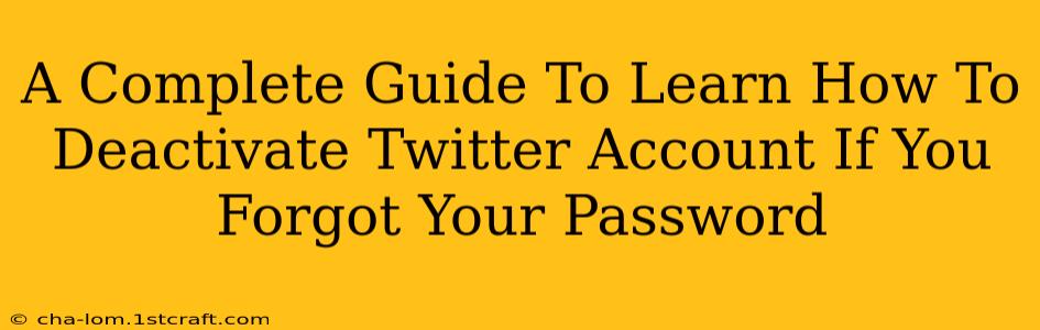 A Complete Guide To Learn How To Deactivate Twitter Account If You Forgot Your Password