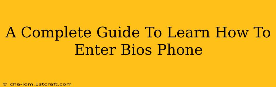 A Complete Guide To Learn How To Enter Bios Phone