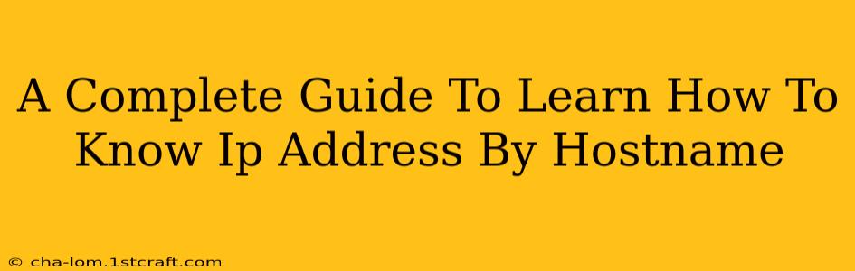 A Complete Guide To Learn How To Know Ip Address By Hostname