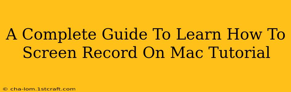 A Complete Guide To Learn How To Screen Record On Mac Tutorial