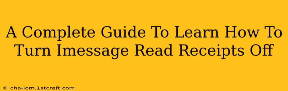 A Complete Guide To Learn How To Turn Imessage Read Receipts Off