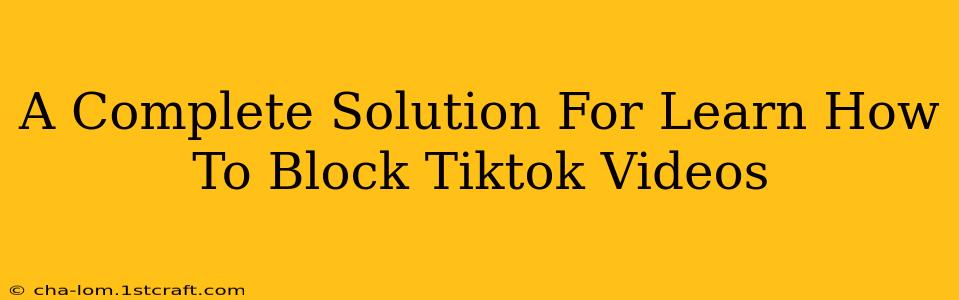 A Complete Solution For Learn How To Block Tiktok Videos