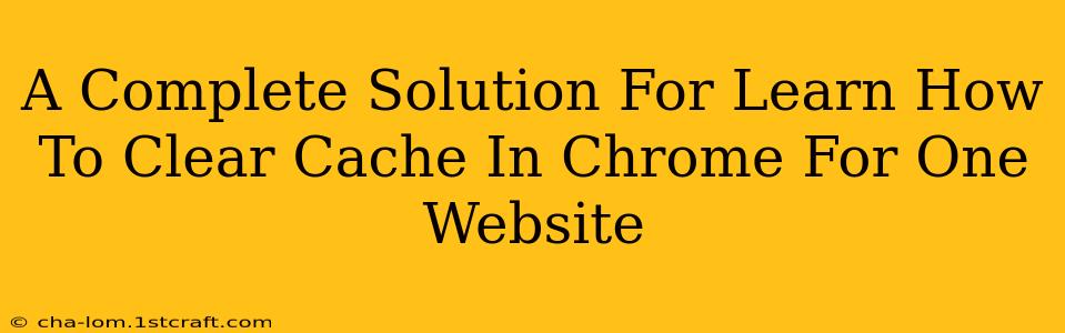 A Complete Solution For Learn How To Clear Cache In Chrome For One Website