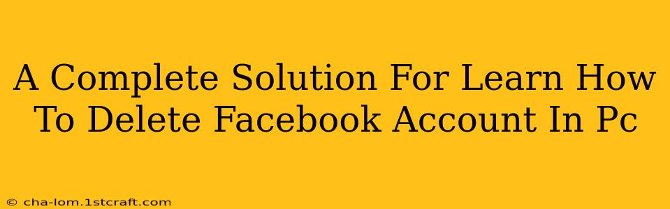 A Complete Solution For Learn How To Delete Facebook Account In Pc