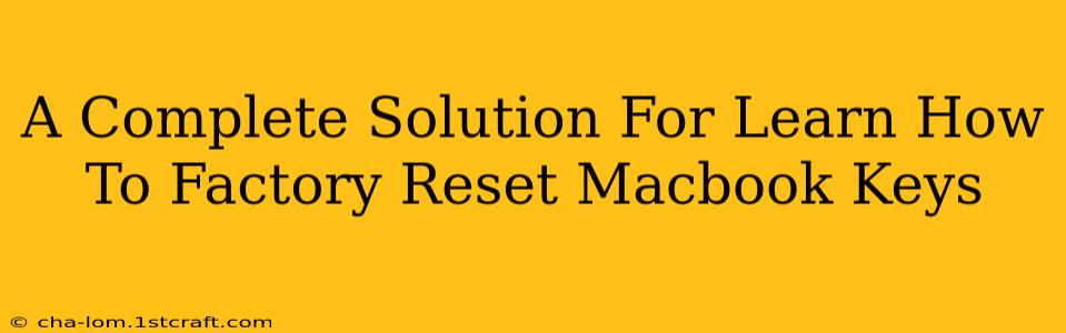 A Complete Solution For Learn How To Factory Reset Macbook Keys