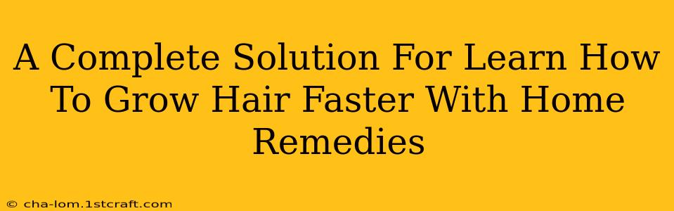 A Complete Solution For Learn How To Grow Hair Faster With Home Remedies