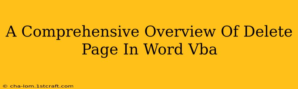 A Comprehensive Overview Of Delete Page In Word Vba