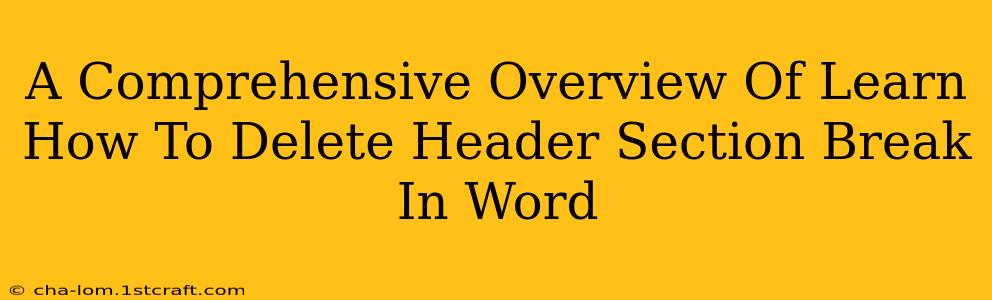 A Comprehensive Overview Of Learn How To Delete Header Section Break In Word