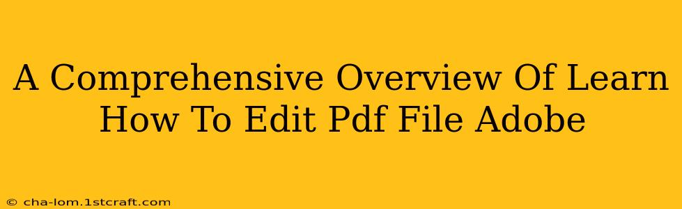 A Comprehensive Overview Of Learn How To Edit Pdf File Adobe