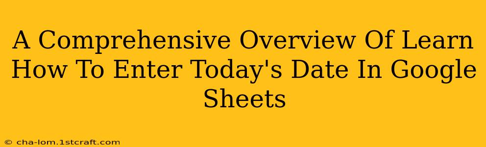 A Comprehensive Overview Of Learn How To Enter Today's Date In Google Sheets