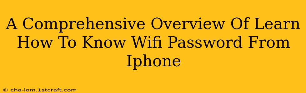 A Comprehensive Overview Of Learn How To Know Wifi Password From Iphone