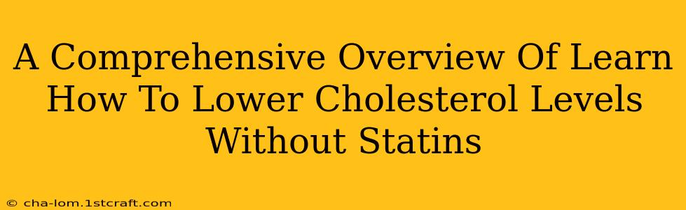 A Comprehensive Overview Of Learn How To Lower Cholesterol Levels Without Statins