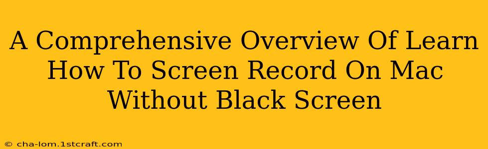 A Comprehensive Overview Of Learn How To Screen Record On Mac Without Black Screen