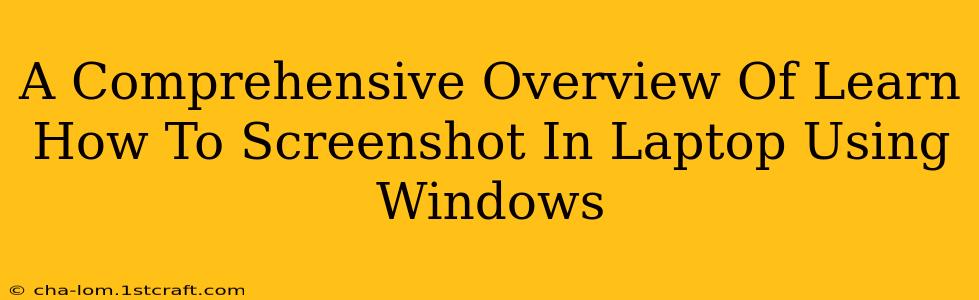 A Comprehensive Overview Of Learn How To Screenshot In Laptop Using Windows