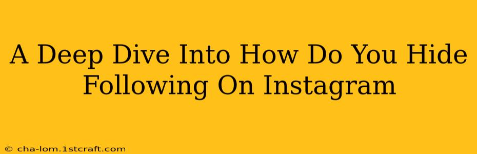 A Deep Dive Into How Do You Hide Following On Instagram