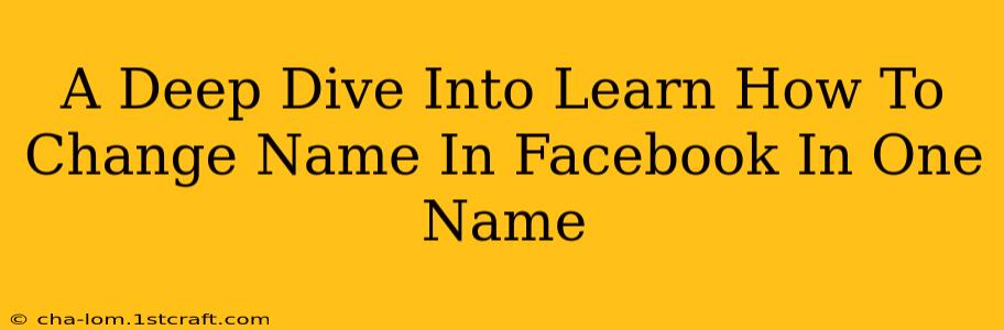 A Deep Dive Into Learn How To Change Name In Facebook In One Name