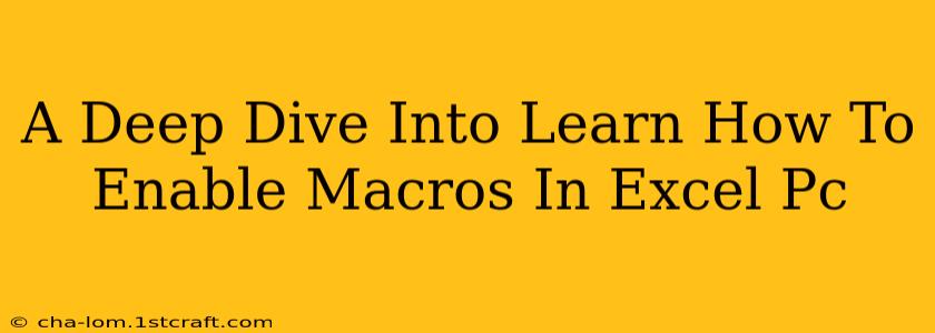 A Deep Dive Into Learn How To Enable Macros In Excel Pc