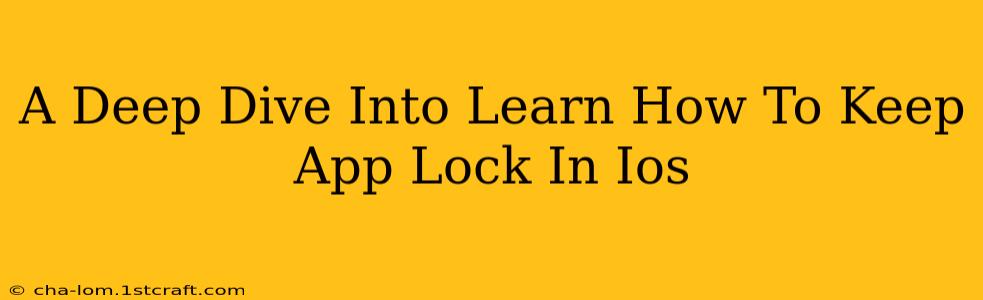 A Deep Dive Into Learn How To Keep App Lock In Ios