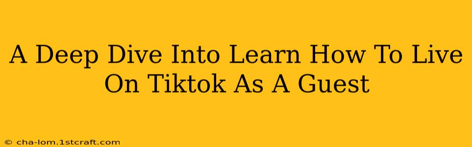 A Deep Dive Into Learn How To Live On Tiktok As A Guest