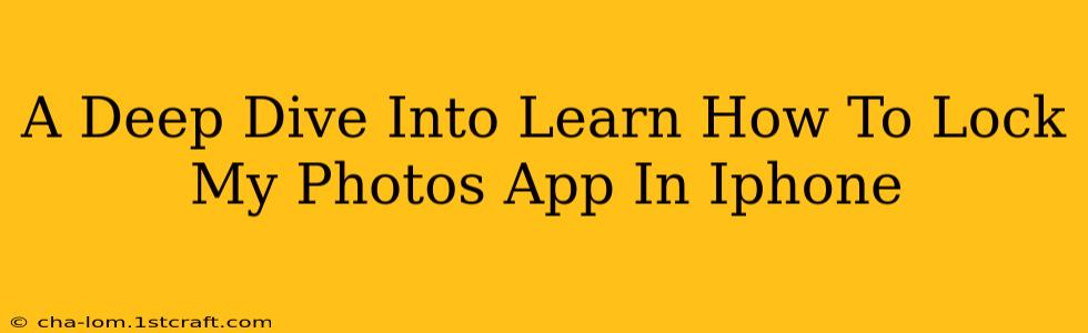 A Deep Dive Into Learn How To Lock My Photos App In Iphone