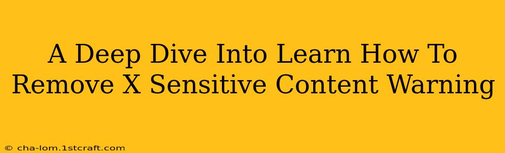 A Deep Dive Into Learn How To Remove X Sensitive Content Warning