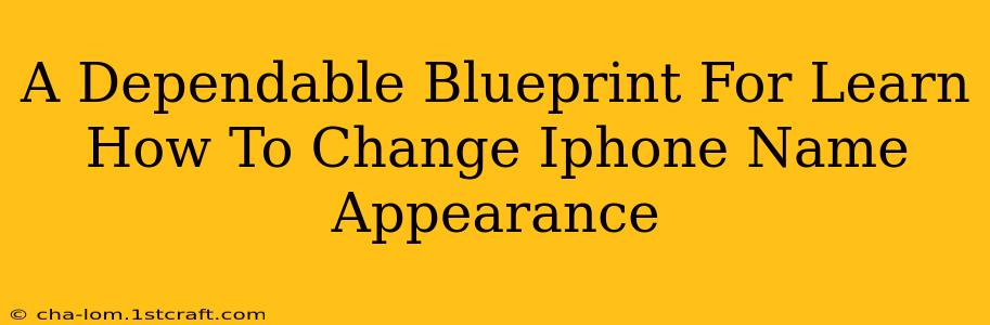 A Dependable Blueprint For Learn How To Change Iphone Name Appearance