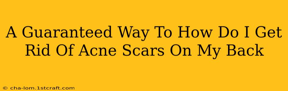 A Guaranteed Way To How Do I Get Rid Of Acne Scars On My Back