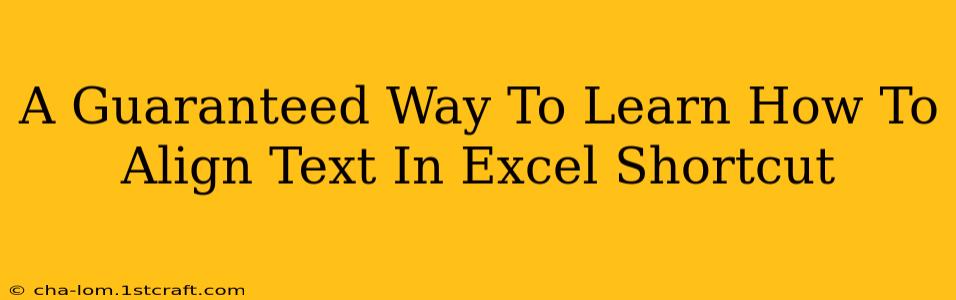 A Guaranteed Way To Learn How To Align Text In Excel Shortcut