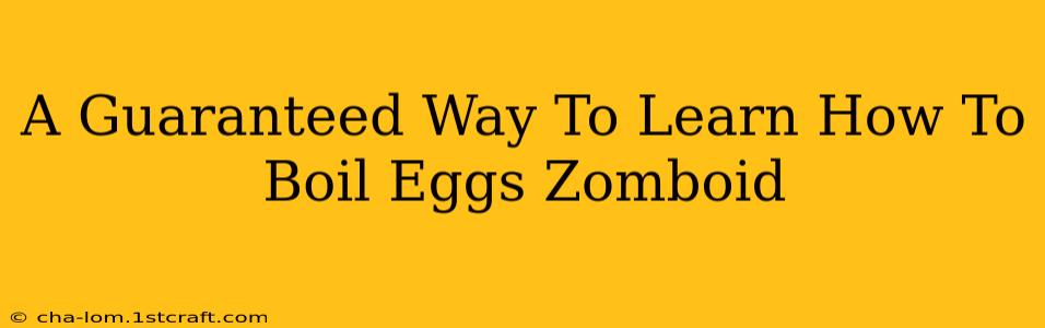 A Guaranteed Way To Learn How To Boil Eggs Zomboid