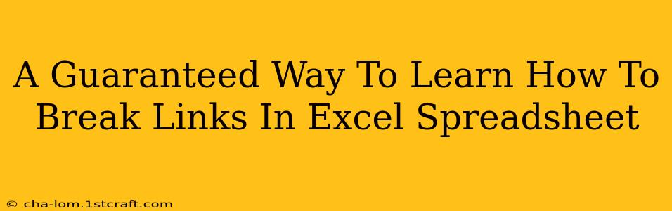 A Guaranteed Way To Learn How To Break Links In Excel Spreadsheet