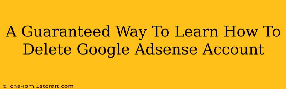 A Guaranteed Way To Learn How To Delete Google Adsense Account