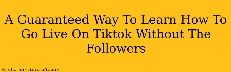 A Guaranteed Way To Learn How To Go Live On Tiktok Without The Followers