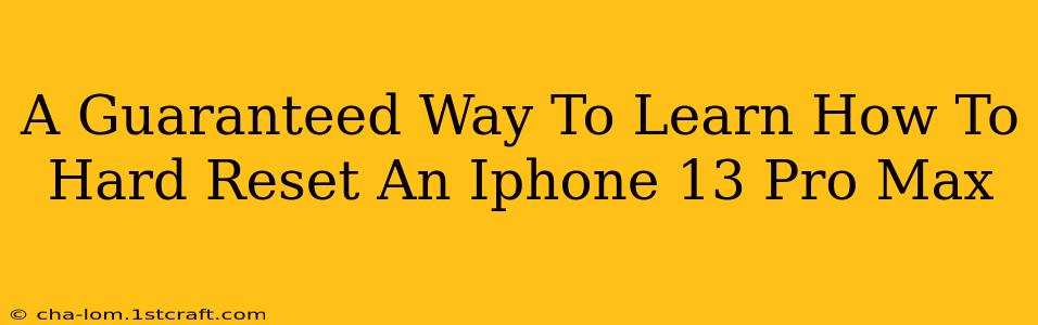 A Guaranteed Way To Learn How To Hard Reset An Iphone 13 Pro Max