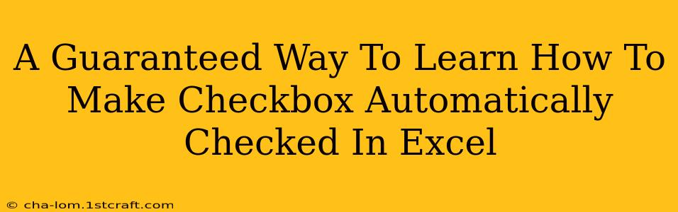 A Guaranteed Way To Learn How To Make Checkbox Automatically Checked In Excel