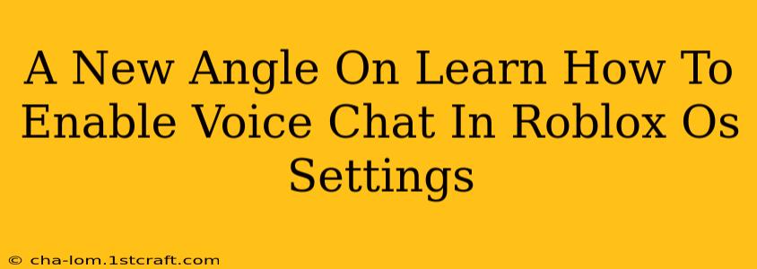 A New Angle On Learn How To Enable Voice Chat In Roblox Os Settings