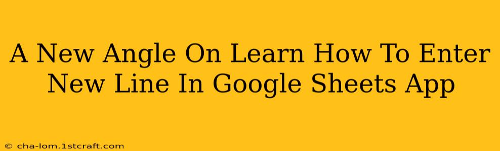 A New Angle On Learn How To Enter New Line In Google Sheets App