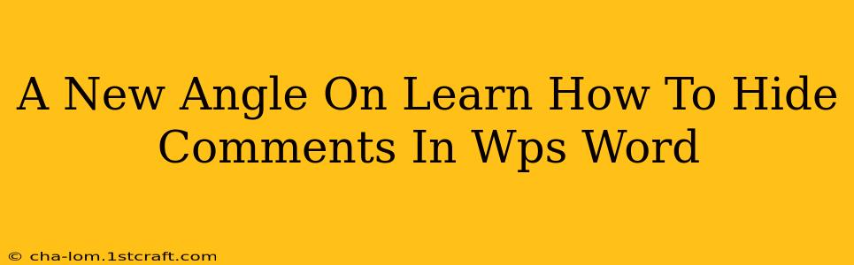 A New Angle On Learn How To Hide Comments In Wps Word