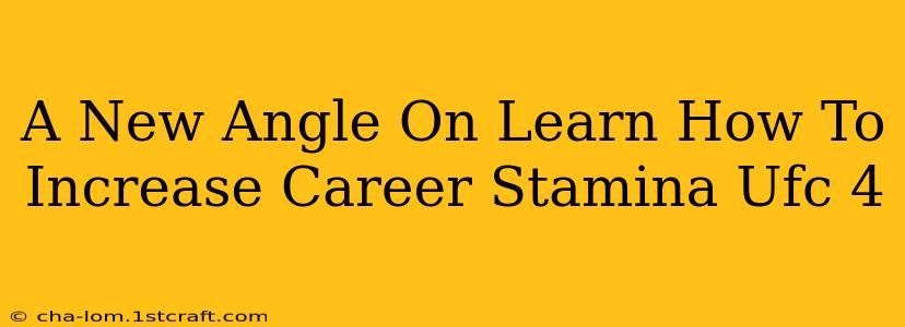 A New Angle On Learn How To Increase Career Stamina Ufc 4