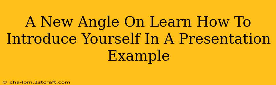 A New Angle On Learn How To Introduce Yourself In A Presentation Example